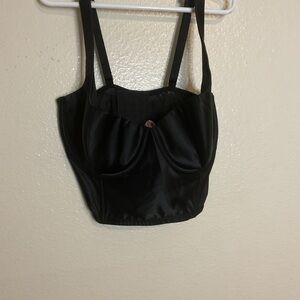 Victoria's Secret Black Satin Crop Top